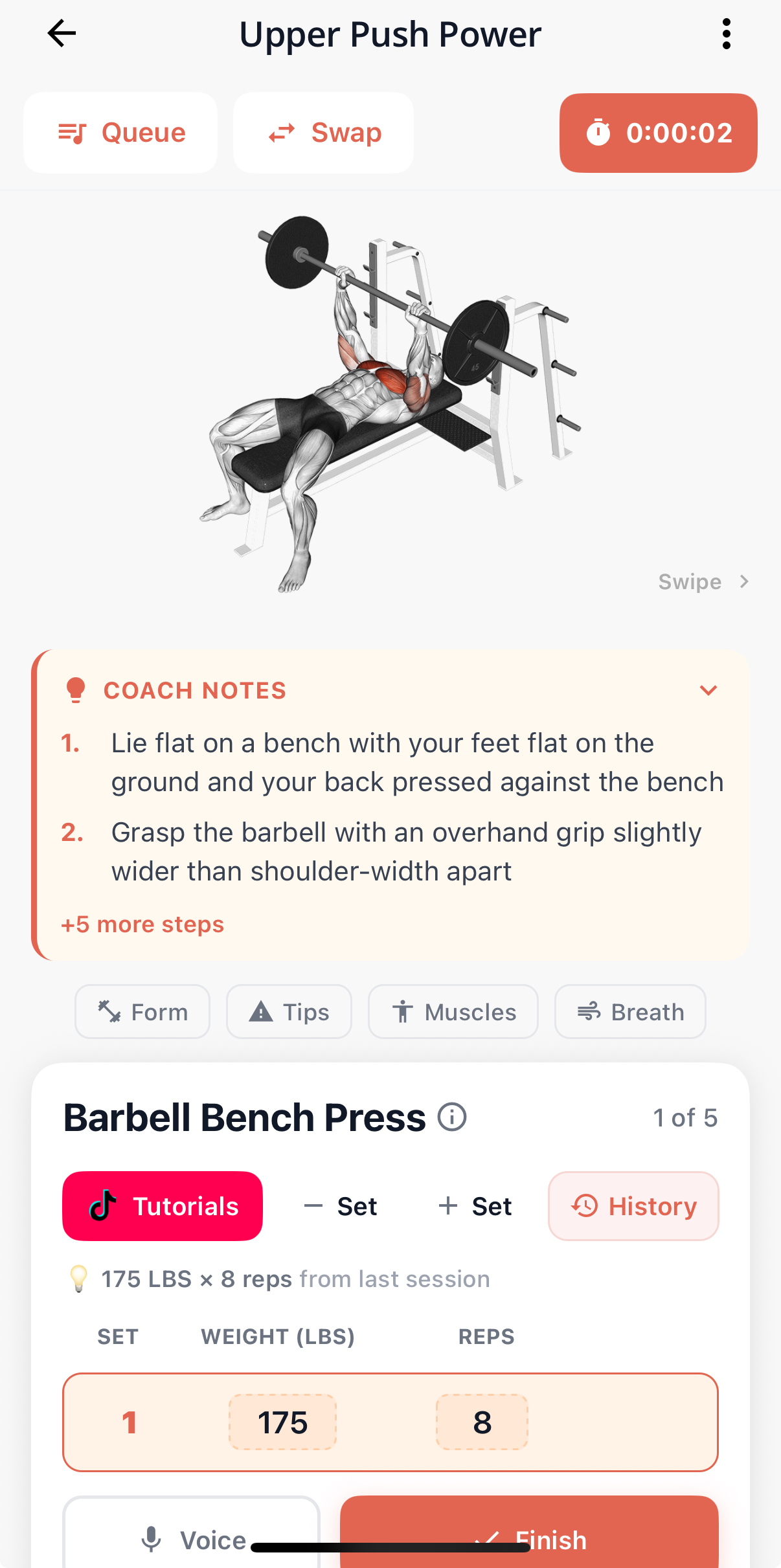Vora workout tracking