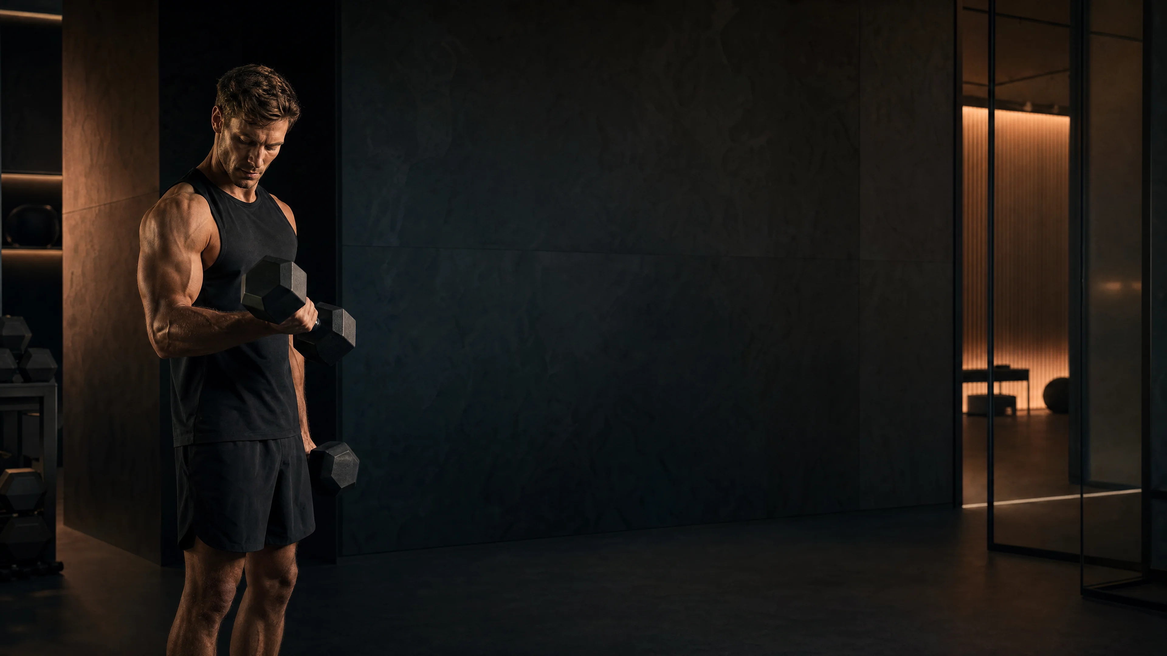 Athlete strength training in a modern gym
